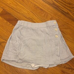 Abercrombie Kids Blue and White Striped Skort 9/10